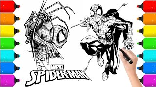 Spider-Man 2 face coloring pages drawing and painting | superhero coloring pages