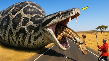 Brave Heroes Save Hyperactive Mother Giraffe From Deadly Giant Python🐍