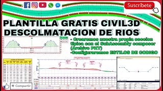 PLANTILLA GRATIS CIVIL3D - DESCOLMATACION DE RIOS