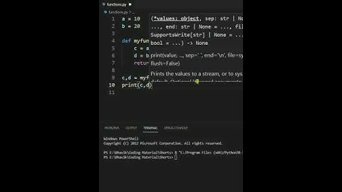 Python Function Returns Two Values | #shorts