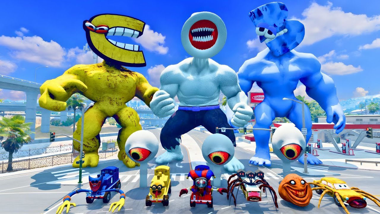 ALL MONSTERS Big & Small Cars with GREAT MOTHER MEGAPHONE & BUS EATER & CAR EATER – BeamNG Drive