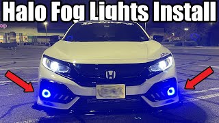 $60 Ebay LED Halo Fog Lights On My Honda Civic Install