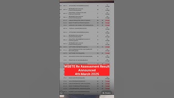 MSBTR RE-ASSESSMENT Result Announced 🥳