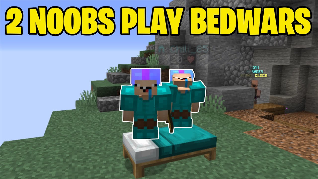 2 Noobs try to win in Bedwars (Minecraft Funny Moments