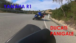 Yamaha R1 Chasing Ducati Panigale V4 SP2