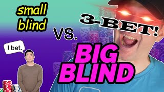 it's small blind... VERSUS BIG BLIND!! (Facing Poker 3-Bets)