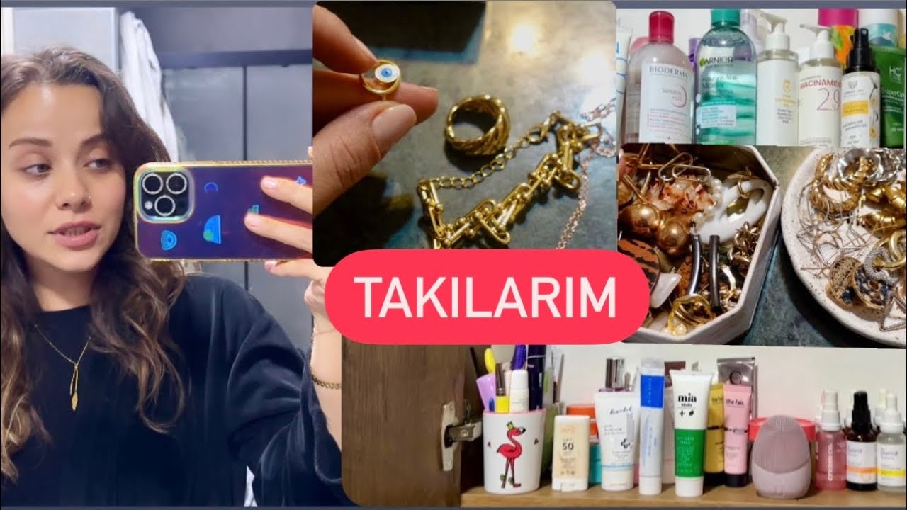 TAKILARIMI VE CİLT BAKIM DOLABIMI DÜZENLİYORUM! YENİ ALDIĞIM TAKILAR #vlogmas19