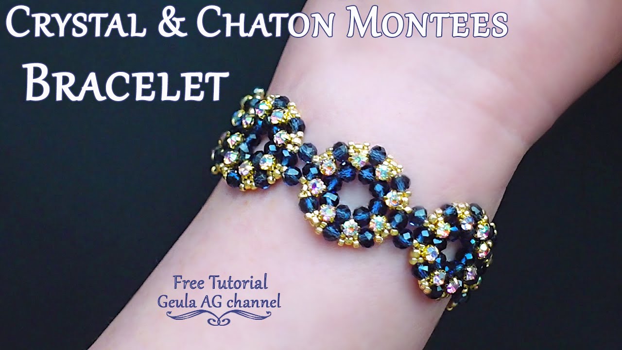 How to make Beaded Circle Bracelet Crystal & Chaton Montees Beads ...
