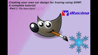Designing a car for Iracing using gimp.