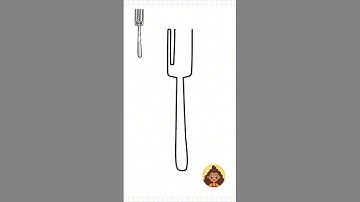 How to Draw a cute Fork