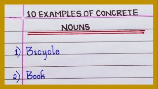 Examples of Concrete Nous | in English | 5 Examples | 10 Examples of Concrete noun