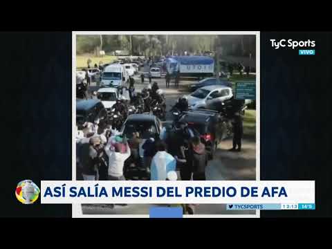 Locura por #messi, Así salió Lionel Messi del predio de la AFA