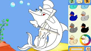 Dolphin coloring pages for kids. Nursery rhymes. #kidzworld