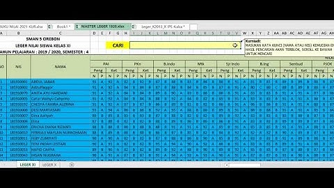 TUTORIAL MENCARI DAN MELIHAT NILAI SISWA DARI FILE MASTER LEGER