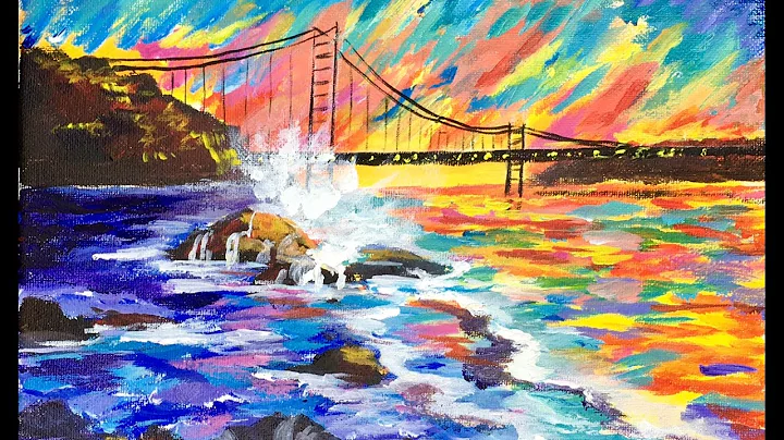Abstract Golden Gate Bridge for Beginner Acrylic Artists with Ginger Cook