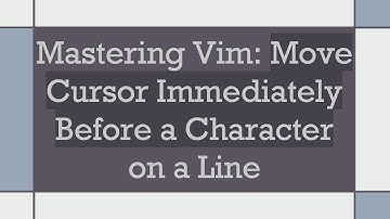 Mastering Vim: Move Cursor Immediately Before a Character on a Line