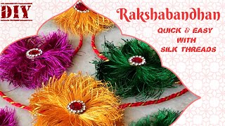 Rakhi with silk threads || easy rakhi making idea at home || Rakshabandhan special | part-1