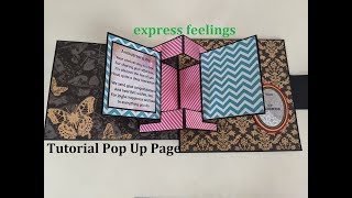 Pop up album/How to creat pop up page/Tutorial/DIY/Scrapbook page/express feelings/DIY Greeting card