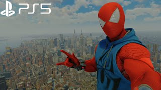 Spider-Man Remastered - Scarlet Spider Suit Free Roam Gameplay (Performance RT Mode)