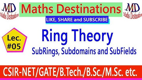 Subring, Subdomain and Subfield (lec-5)