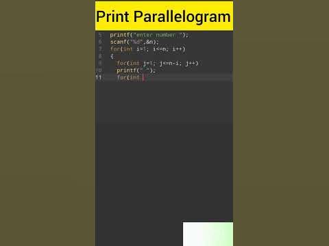 Write a Program to Print Pattern in C (Parrallogram) - YouTube