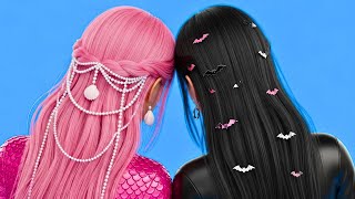 MERMAID vs VAMPIRE Makeover ✨ Viral Beauty Hacks