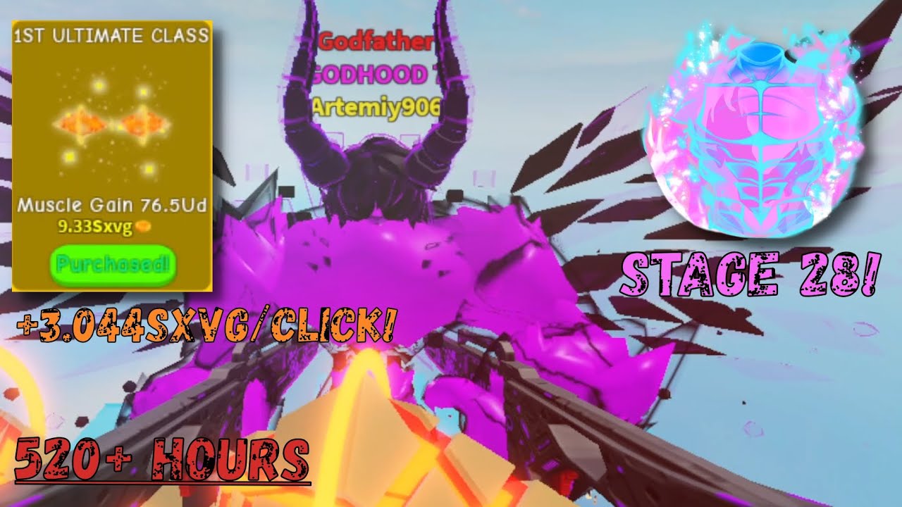 Я разблокировал 28 Стадию в No Limit Lifting Simulator в Roblox! +3,044Sxvg/клик!