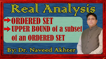 Ordered set, upper bound. Real Analysis I, Rudin, Lec-03(Urdu/Hindi)