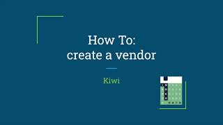 How To Create a Vendor in FOLIO (Kiwi)