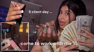 come to work with me as a 20 year old nail tech 💅🏽💰