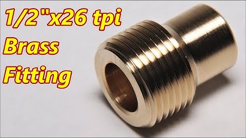 Small cnc lathe threading ½”x26TPI brass nipple. Drilled, turned and parted, all at 3000rpm