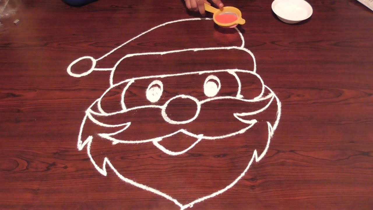 Rangoli With Santa Claus Christmas 4X4 Dots | Pratyekamaina ...