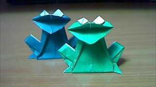 折り紙 カエル の折り方 ピョンピョン跳ねてパクパク笑う すくすく折り紙ちゃんねる