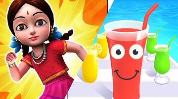 Juice Run VS Little Radha Run All Levels Gameplay Android,ios  BEST GAME FOR 2023