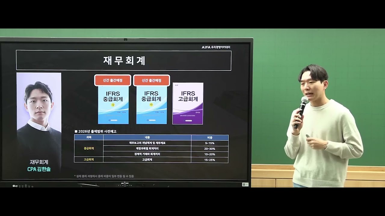 2027년 봄기본 종합반(1월반) 재무회계 과목 소개(CPA 김한솔), 우리경영아카데미