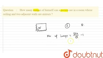 How many images of himself can a person see in a room whose ceiling and two adjacent walls are m...