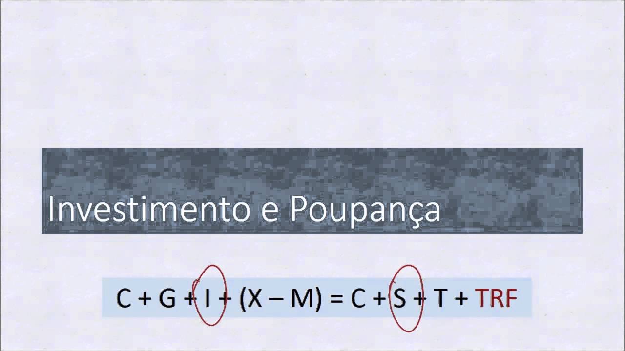Macroeconomia Intro, parte 4 - Poupança (S) e Investimento (I) - YouTube