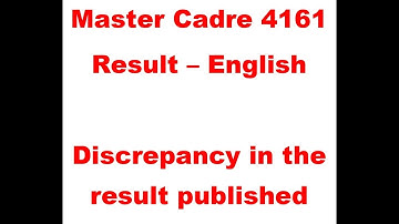English Result - Master Cadre 4161 (4767)