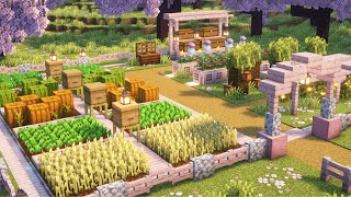 [Minecraft] How to Build a Cherry Blossom Farm / Crop Field / Tutorial screenshot 1