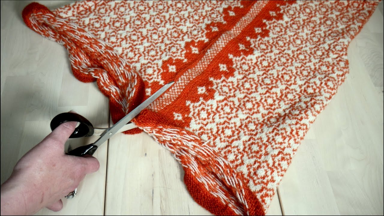 Cutting the Steeks on my Norwegian Stranded Knitting Cardigan: Becca's ...