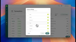 Product Update - Transaction column settings