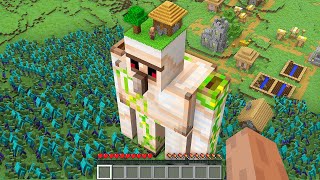 : Minecraft Villager and TITAN Iron Golem Protect the Village from The Zombie Apocalypse #minecraft