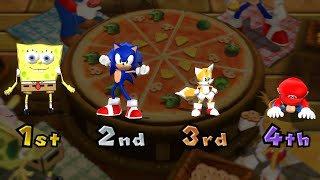 Mario Party 9 Step It Up - Mario vs Sonic vs Tails vs Spongebob (Master CPU)