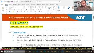 New Perspectives Excel 2019  Module 4 End of Module Project 1 | FLO Biotech