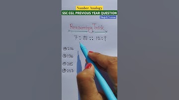Number Analogy Question|#shorts #ssc #reasoning #yt #youtube #maths