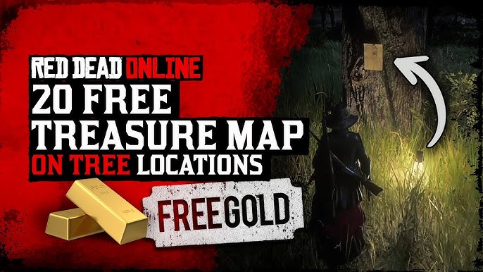 Ubicaciones Árbol con Mapa del Tesoro / Location Treasure Map Tree. Red  Dead Redemption 2 Online 