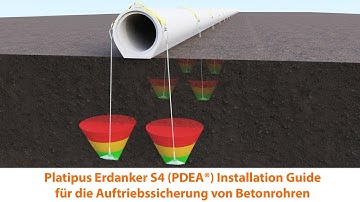 Platipus Erdanker S4 PDEA® Installation Guide für die Auftriebssicherung von Betonrohren