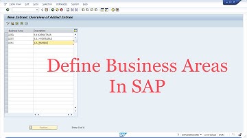 How to define or create business areas in SAP - SAP FICO