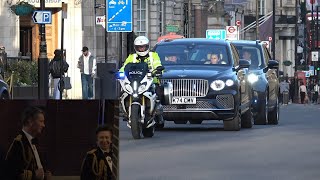 Princess Annes Motorcade And The Princess Attend An Engagement In London.