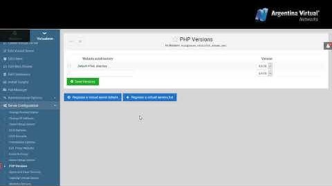 Cambiar de versión de PHP con Virtualmin